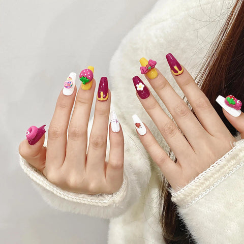 New Style Handmade Different Shape Artificial Nail Salon Removable Full Cover ABS Press on Nails Tips