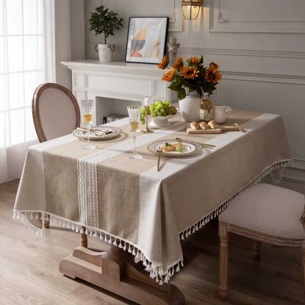 High-quality customizable rectangular tablecloth Jacquard woven polyester tablecloth for activities