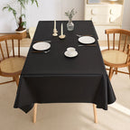 Party event banquet waterproof black rectangular tablecloth leave-in tablecloth weaving process