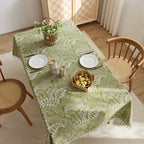 Pastoral Green Polyester/Cotton Printed Rectangular Reusable Washable Dustproof Tablecloth for Home Hotel & Outdoor Events