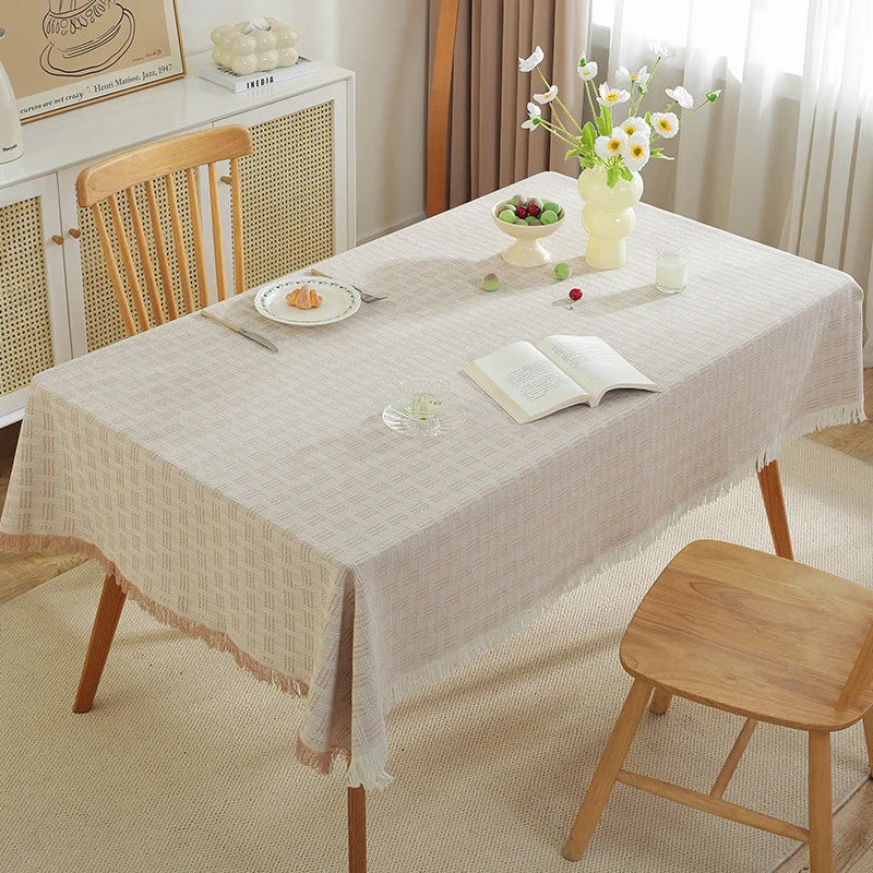 Hot-selling Woven Rectangle Tablecloth Polyester Cotton Set for Home Party or Outdoor Perfect Tabletop Decor