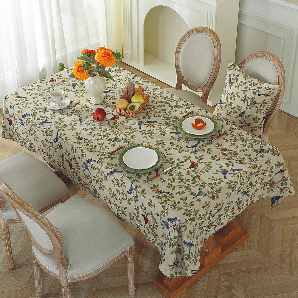 Lightweight luxury jacquard tablecloth new Chinese rectangular dining coffee table wedding tablecloth weaving process