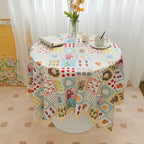 Ins style short plush fringed table covering dustproof garden tablecloth activity tablecloth
