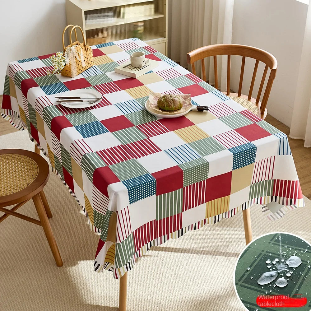 High quality polyester rectangular waterproof tablecloth printed decorative tablecloth