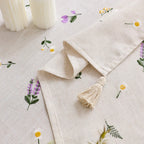 Breathable waterproof lavender embroidered tablecloth outdoor decoration coffee tablecloth