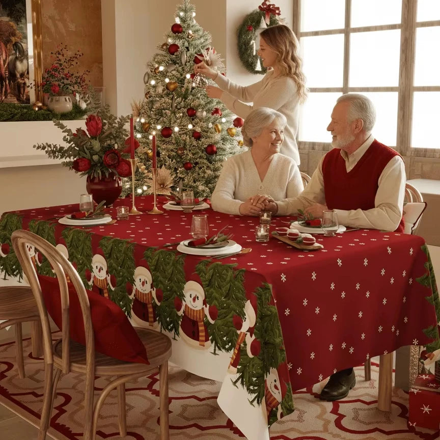 Waterproof tablecloth new design fashion christmas tablecloth new year decoration