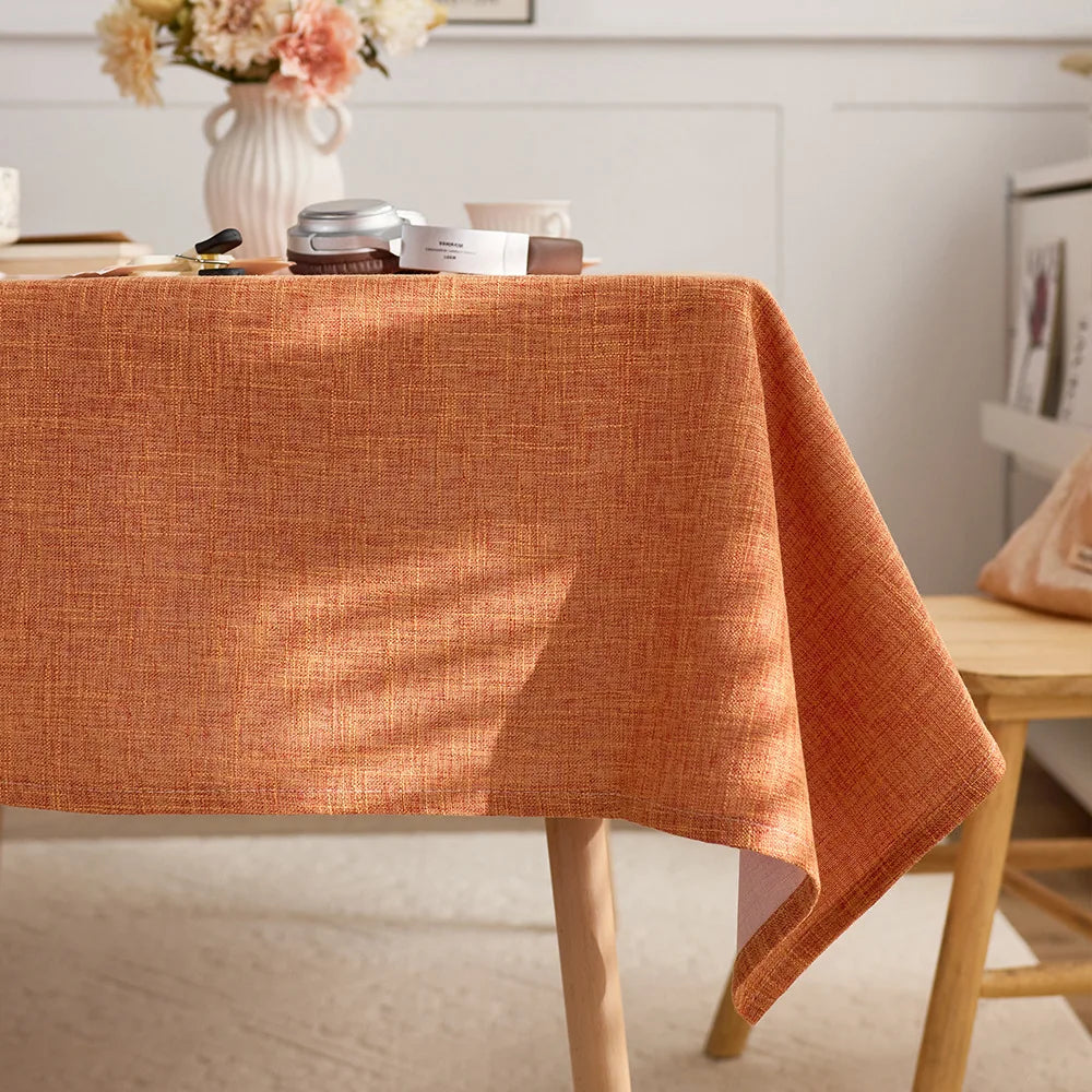 Polyester Japanese solid color thickened rectangular table cloth light luxury high-end table cloth