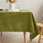 Lightweight luxury customizable solid color rectangular dining table cover woven fabric tablecloth