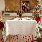 American style happy print polyester woven waterproof and dustproof reusable table cloth and coffee table cloth, suitable for parties