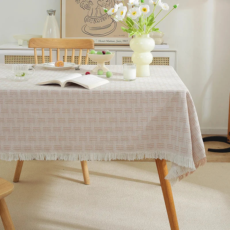 Hot-selling Woven Rectangle Tablecloth Polyester Cotton Set for Home Party or Outdoor Perfect Tabletop Decor