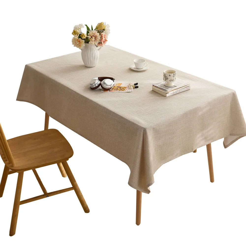 Polyester Japanese solid color thickened rectangular table cloth light luxury high-end table cloth