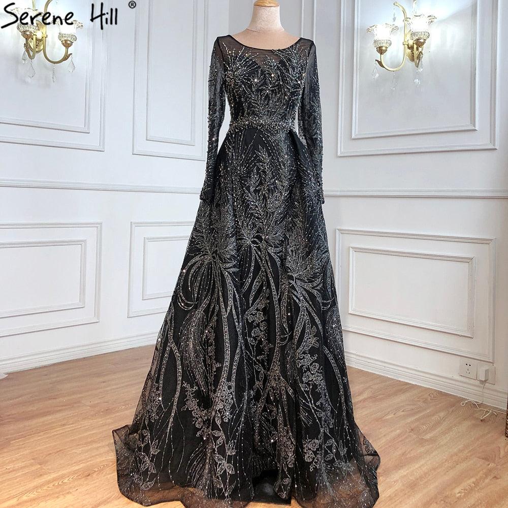 Serene Hill Muslim Pink Long Mermaid  With Train Luxury Evening Dresses Gowns for woman  party  Formal Dress  2024 LA70541