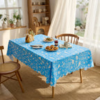 Pastoral cartoon printed polyester waterproof, oil-proof and durable, reusable, customizable rectangular dining table cover