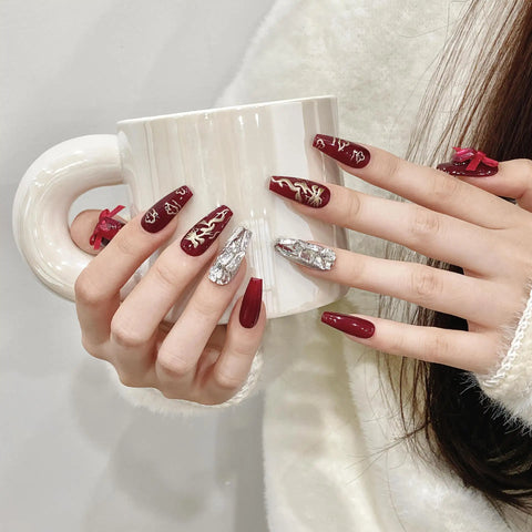 New Styles Women Press on Nails Rhinestone Artificial Nailsfor Full Cover Acrylic Finger Nail Tips