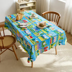 Waterproof and dustproof peach skin velvet cute cartoon tablecloth decorative protective tablecloth