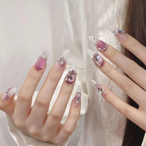 New Style Handmade Different Shape Artificial Nail Salon Removable Full Cover ABS Press on Nails Tips