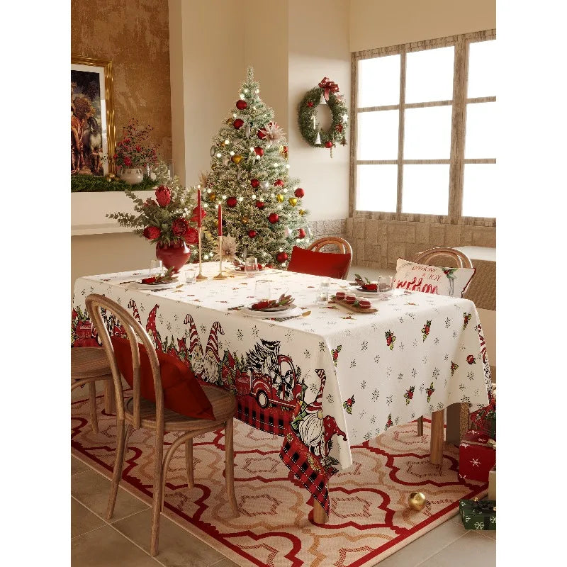 Christmas New Design Home Decoration Waterproof Printed Tablecloth Christmas Holiday Gifts Table Cover