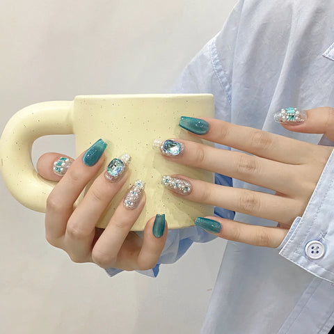 New Style Full Cover Short Mid-length Artificial False Press on  Nails