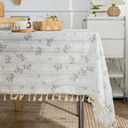 Lilac daisy white rectangular tablecloth banquet tablecloth polyester cotton wedding decorative tablecloth