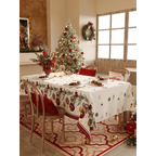 New Design Christmas and New Year Printed Waterproof Dining Table Cloth Coffee Table Cloth Decoration