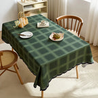 Modern red checkered design tablecloth print irregular shaped Christmas decorative tablecloth