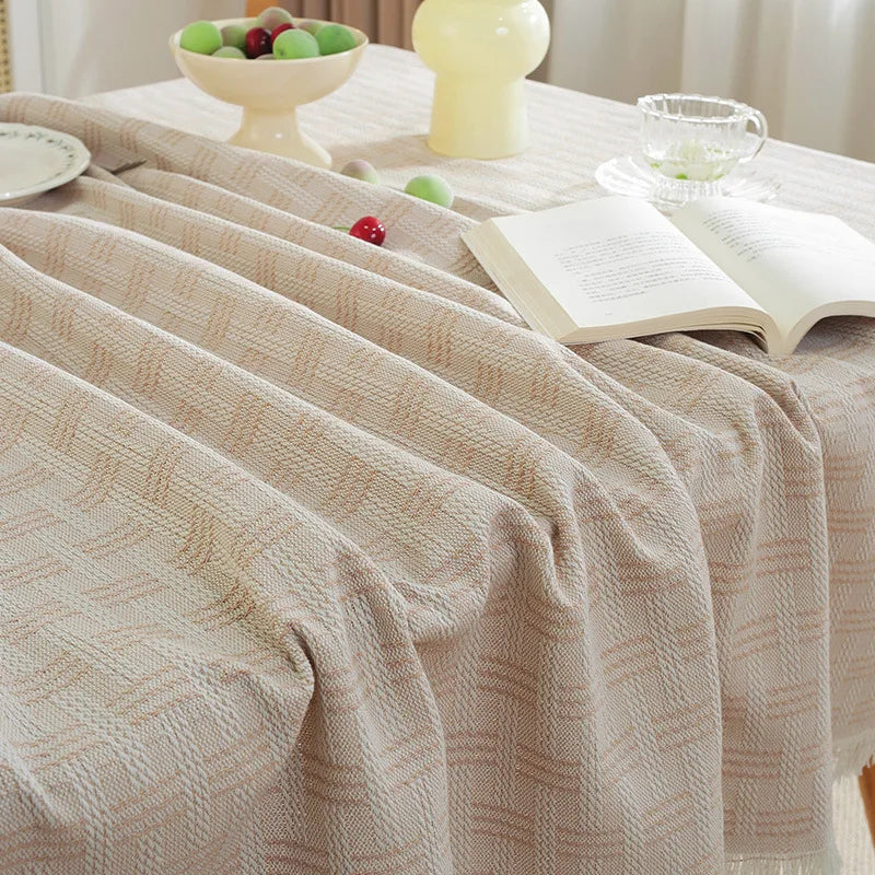 Hot-selling Woven Rectangle Tablecloth Polyester Cotton Set for Home Party or Outdoor Perfect Tabletop Decor