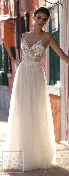 NumberSea Sexy Modest Illusion Backless Hochzeit Kleider Dot Spitze Strand Brautkleid vestido de noiva mariage gelinlik abiti da sposa 