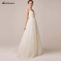 Vestido de novia NumberSea sexy con tirantes finos de tul, sin mangas, cuello en V, espalda descubierta 