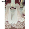 Vestido de novia sin mangas con encaje espagueti de NumberSea, apliques de encaje, estilo bohemio, sin espalda, sexy, para fiesta de boda 