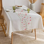 Ns style embroidered polyester fabric table cover fancy wedding tablecloth