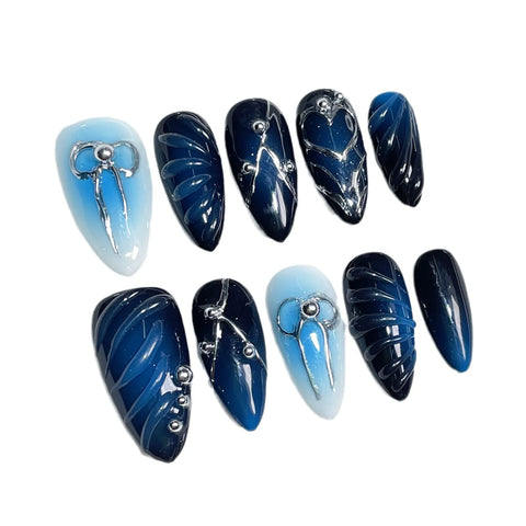 Hand-made Wearable Nails Sweet and Cool Hot Girl Hand-painted Relief Blush Nails