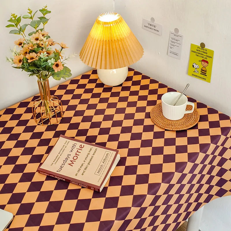 Family Hotel Wedding Party Plaid Printed Polyester Striped Tablecloth - Versatile Tablecloth for Any Occasion