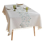 Modern Chinese embroidered tablecloth tablecloth new floral woven fabric dining table decoration modern home