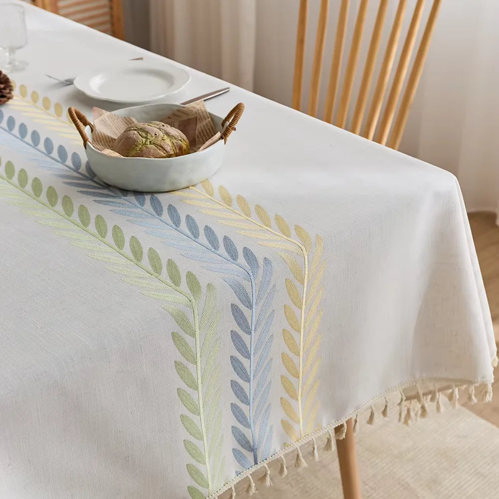 Embroidery floral pattern tablecloth household activity tablecloth