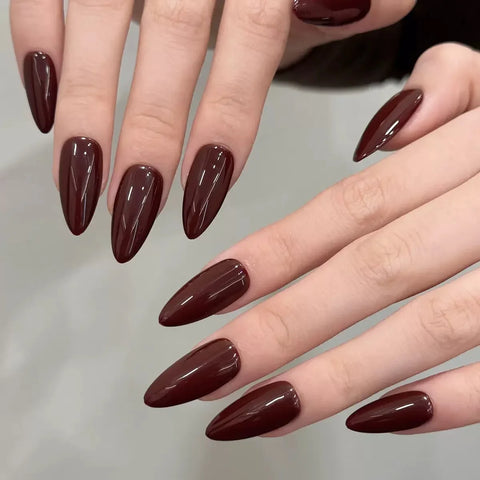 Pure Color 10Pcs Acrylic Artificial Handmade Nails Fingernails False Nails Press on Nails