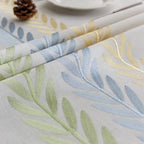 Customizable size simple design embroidered tablecloth polyester white tablecloth