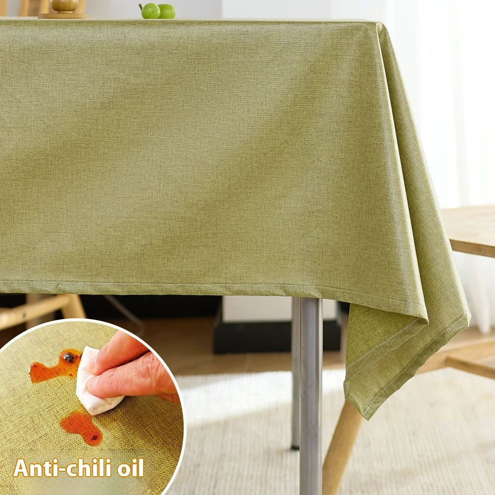 Rectangle dining table cloth waterproof and oil-proof decorative cloth leave-in coating weaving process