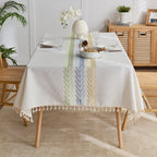 Dust embroidered rectangular tablecloth banquet tablecloth wheat brown 140 X 140 cm