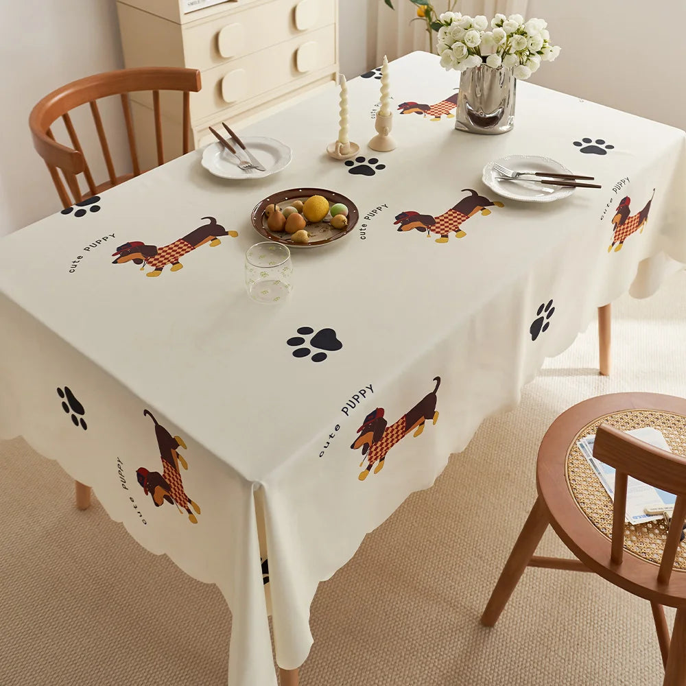 Polyester outdoor picnic table throw cloth non-slip tablecloth activity fancy decorative tablecloth