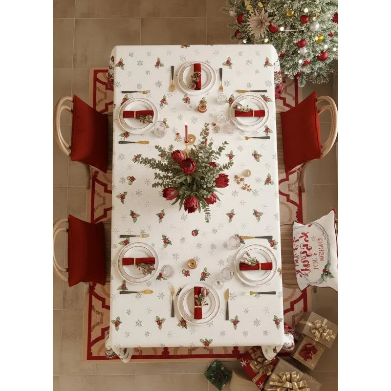 Christmas New Design Home Decoration Waterproof Printed Tablecloth Christmas Holiday Gifts Table Cover