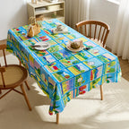 High quality polyester rectangular waterproof tablecloth printed decorative tablecloth