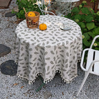 Pastoral Green Polyester/Cotton Printed Rectangular Reusable Washable Dustproof Tablecloth for Home Hotel & Outdoor Events