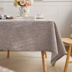 Lightweight luxury customizable solid color rectangular dining table cover woven fabric tablecloth