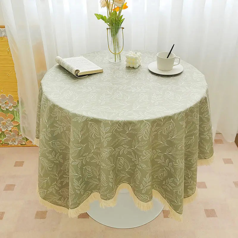 Ins style short plush fringed table covering dustproof garden tablecloth activity tablecloth