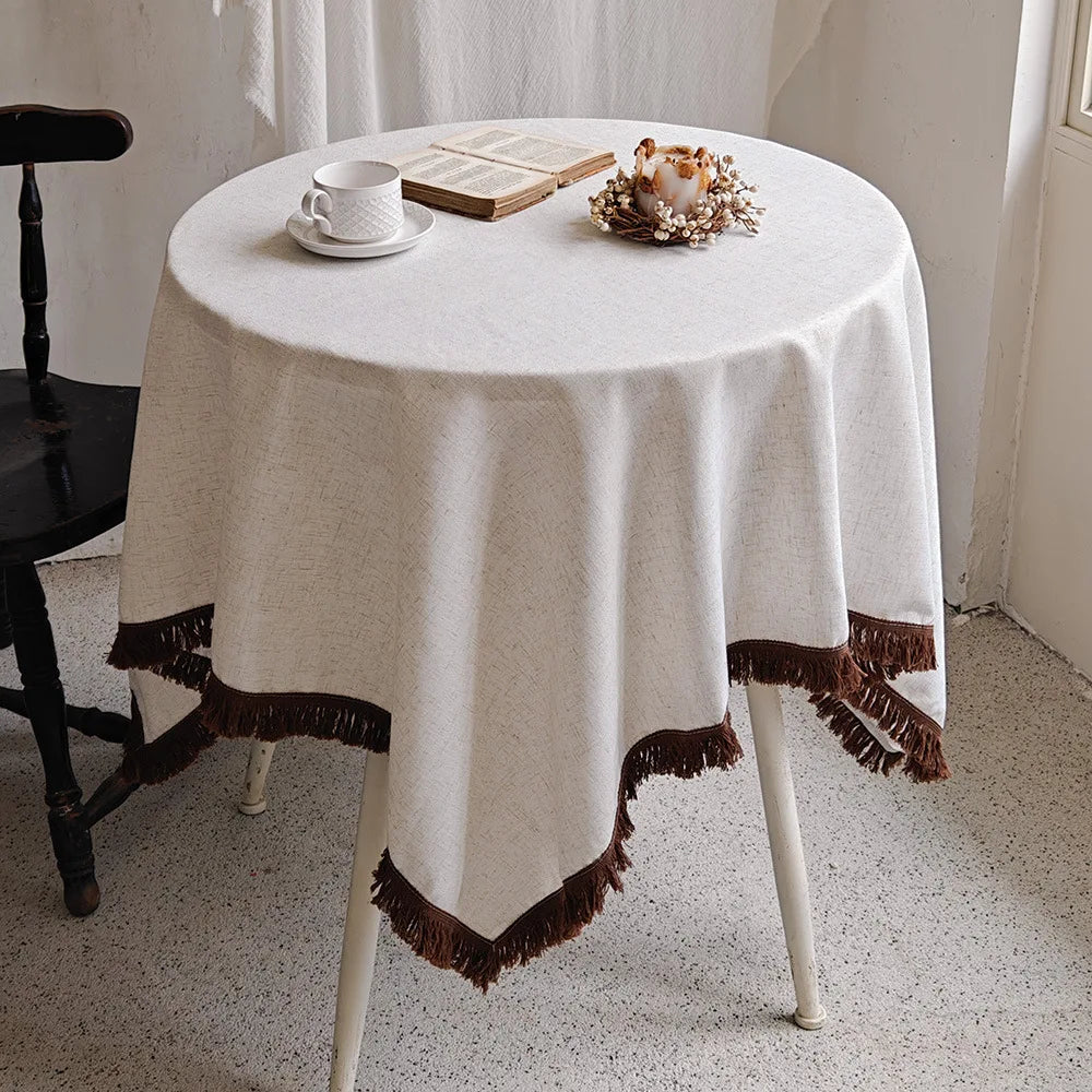 New waterproof polyester linen tablecloth blanket custom design home party tablecloth