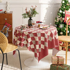 Nordic style Christmas and New Year table cover polyester red holiday dust home decoration tablecloth