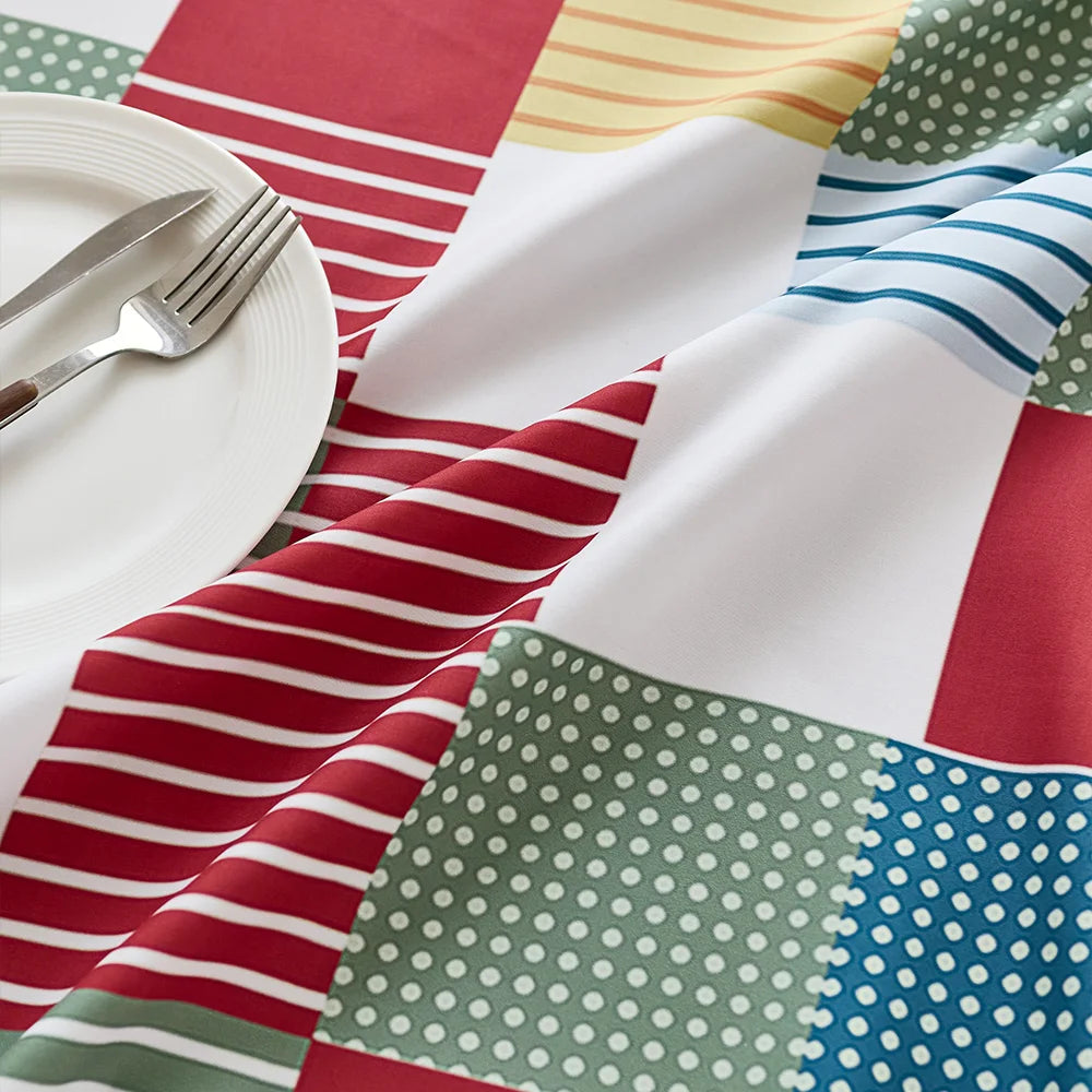 High quality polyester rectangular waterproof tablecloth printed decorative tablecloth