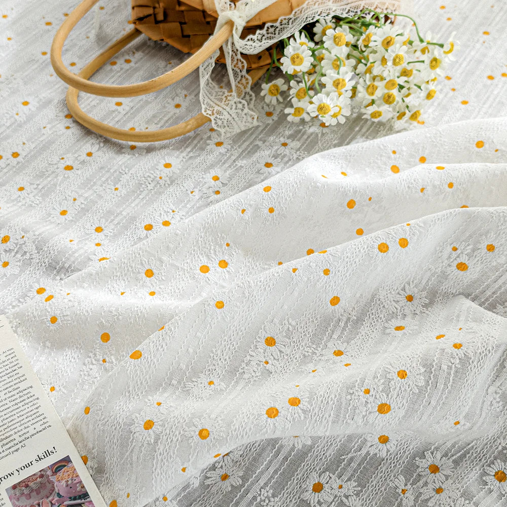 Lilac daisy white rectangular tablecloth banquet tablecloth polyester cotton wedding decorative tablecloth