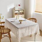 Linen/polyester color polka dot tablecloth can be customized and reusable pastoral style household tablecloth