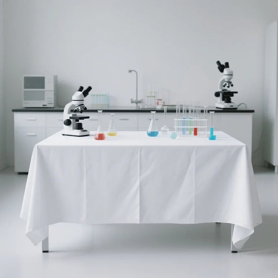 Modern white and black waterproof woven table covers for domestic laboratory benches and event decorations